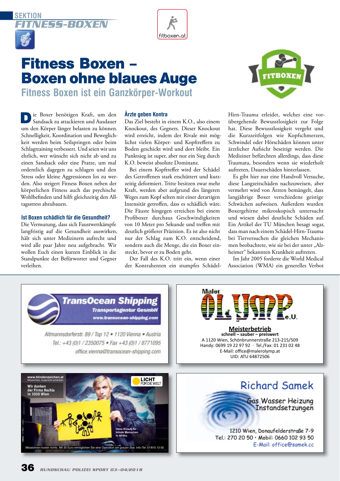 Vorschau Rundschau Polizei Sport 03-04/2018 Seite 36