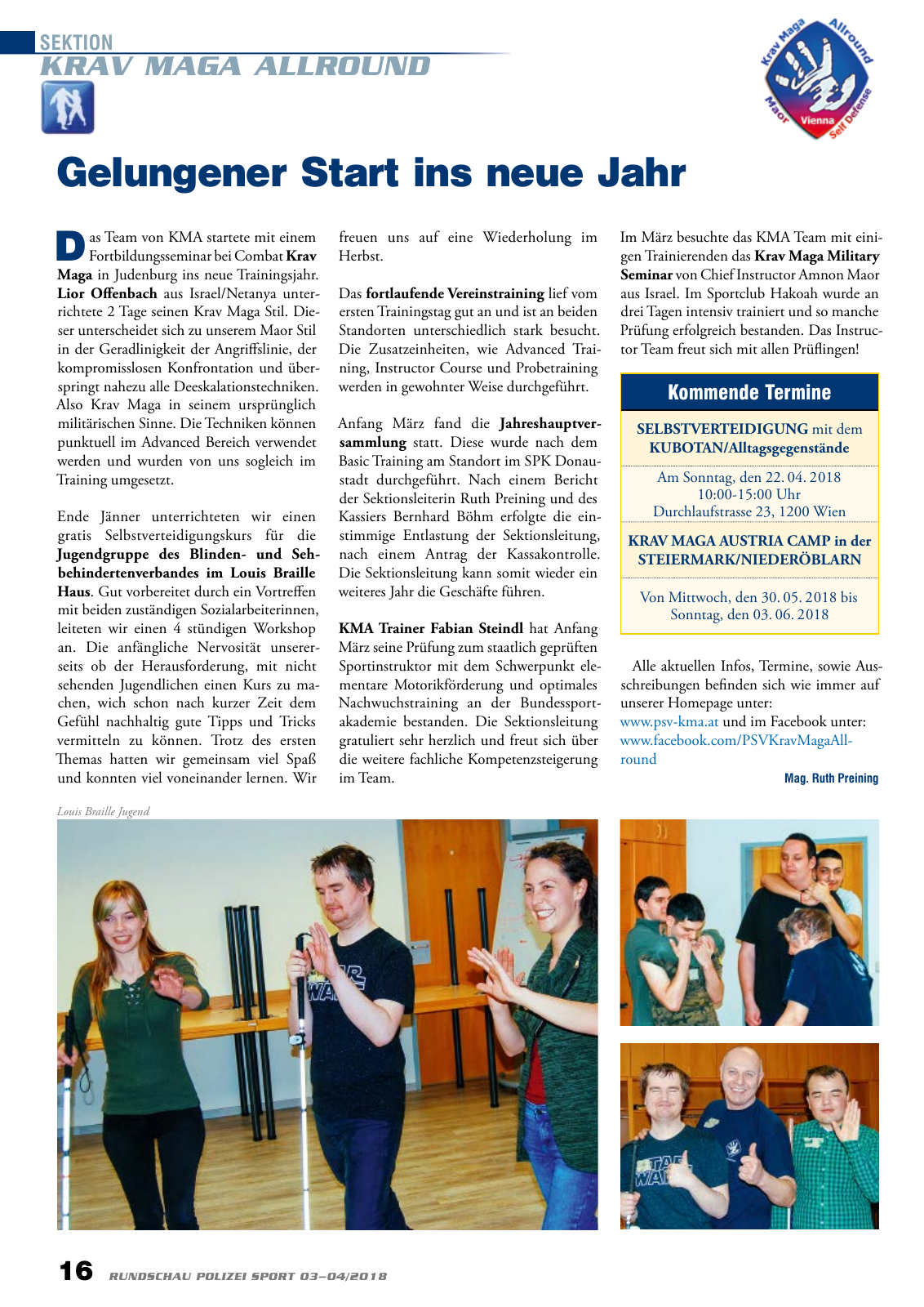 Vorschau Rundschau Polizei Sport 03-04/2018 Seite 16