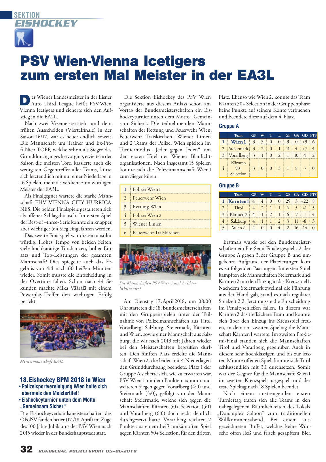 Vorschau Rundschau Polizei Sport 05-06/2018 Seite 32