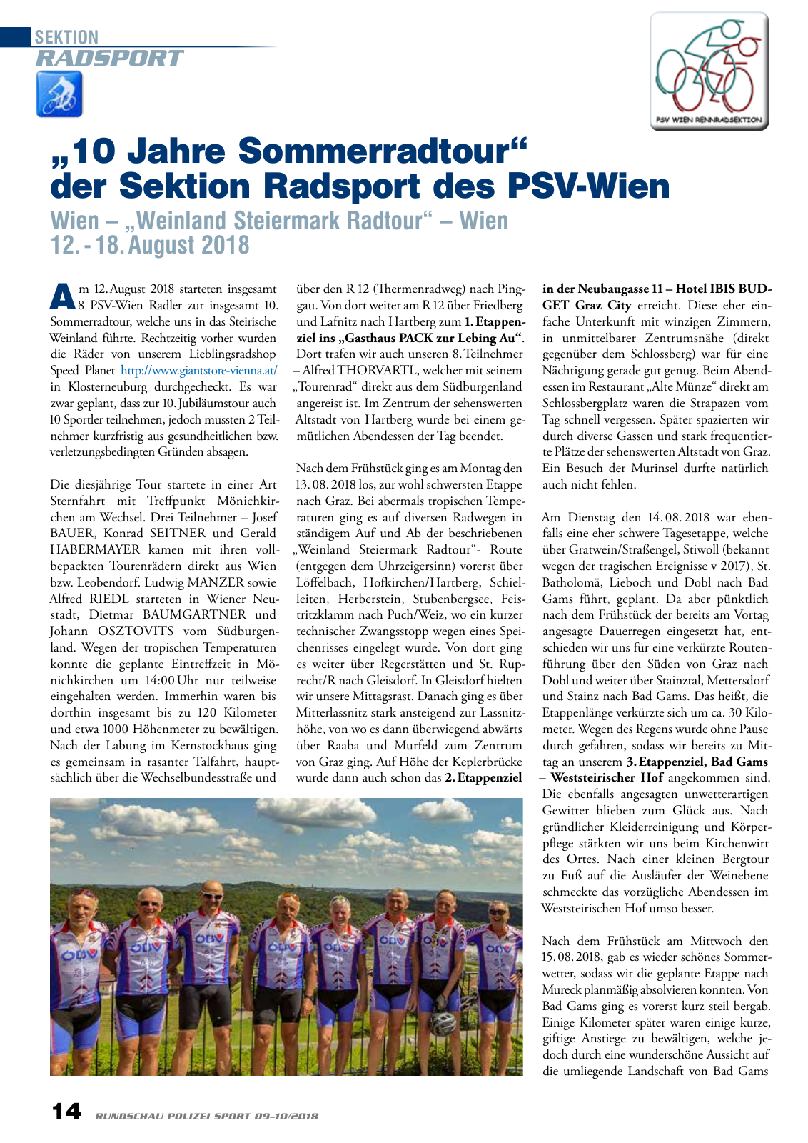 Vorschau Rundschau Polizei Sport 09-10/2018 Seite 14