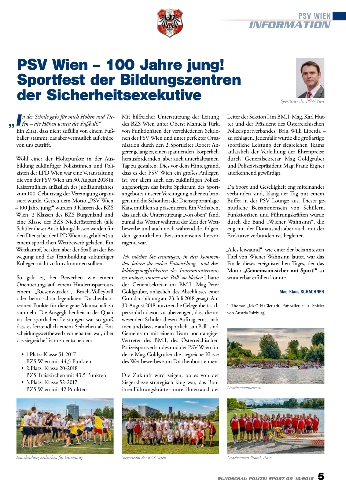 Vorschau Rundschau Polizei Sport 09-10/2018 Seite 5