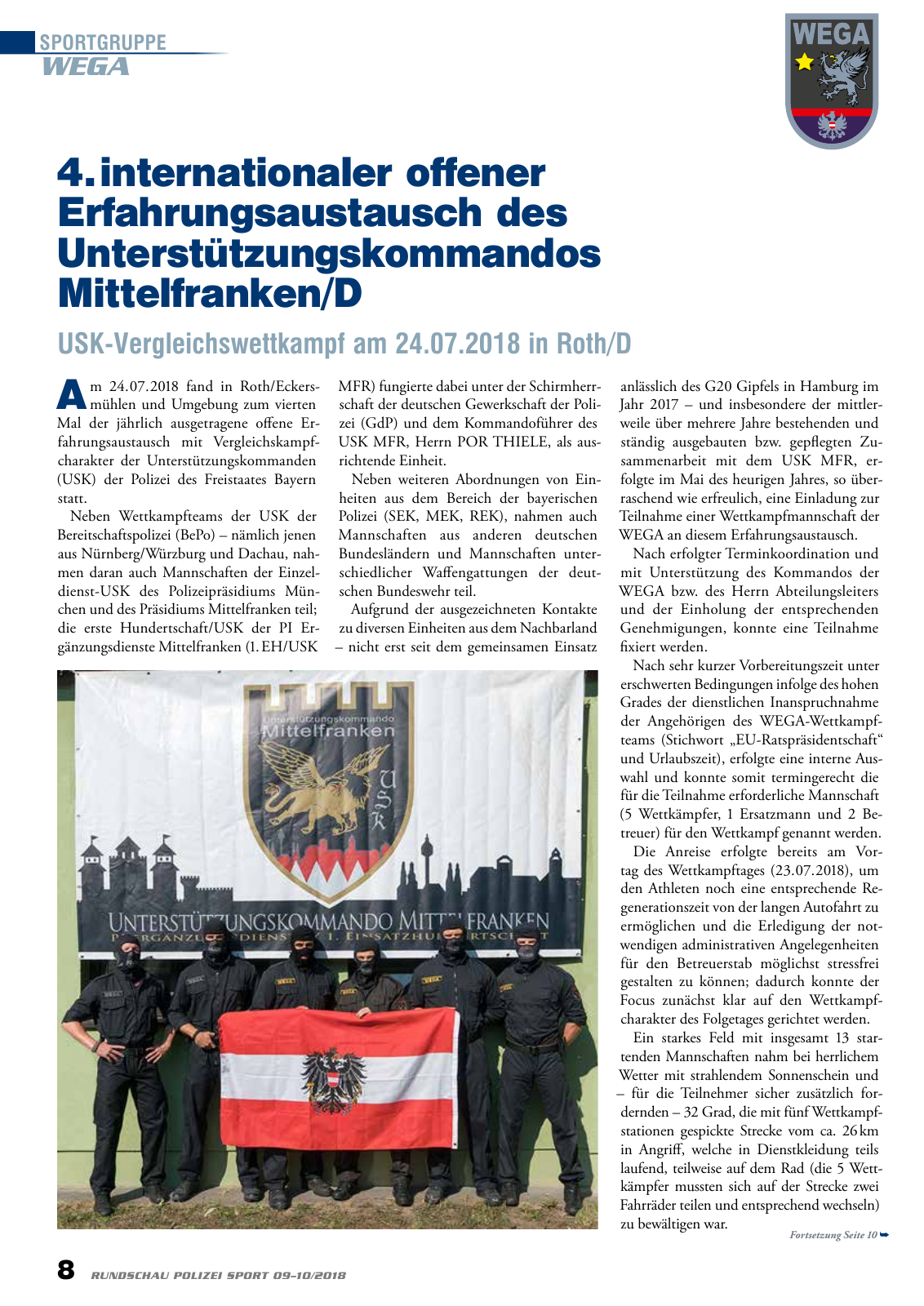 Vorschau Rundschau Polizei Sport 09-10/2018 Seite 8