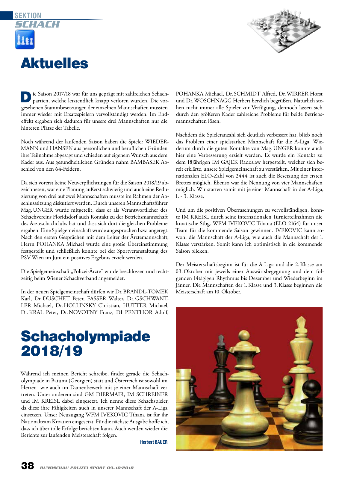 Vorschau Rundschau Polizei Sport 09-10/2018 Seite 38