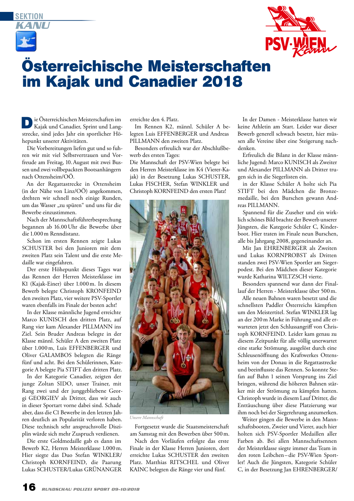 Vorschau Rundschau Polizei Sport 09-10/2018 Seite 16