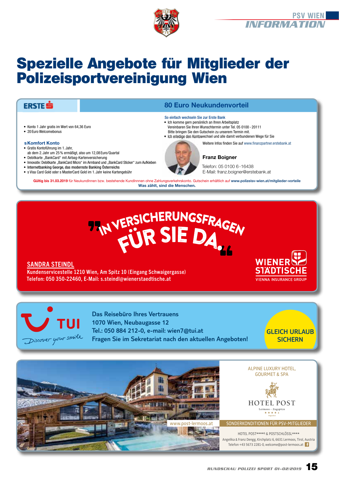 Vorschau Rundschau Polizei Sport 01-02/2019 Seite 15