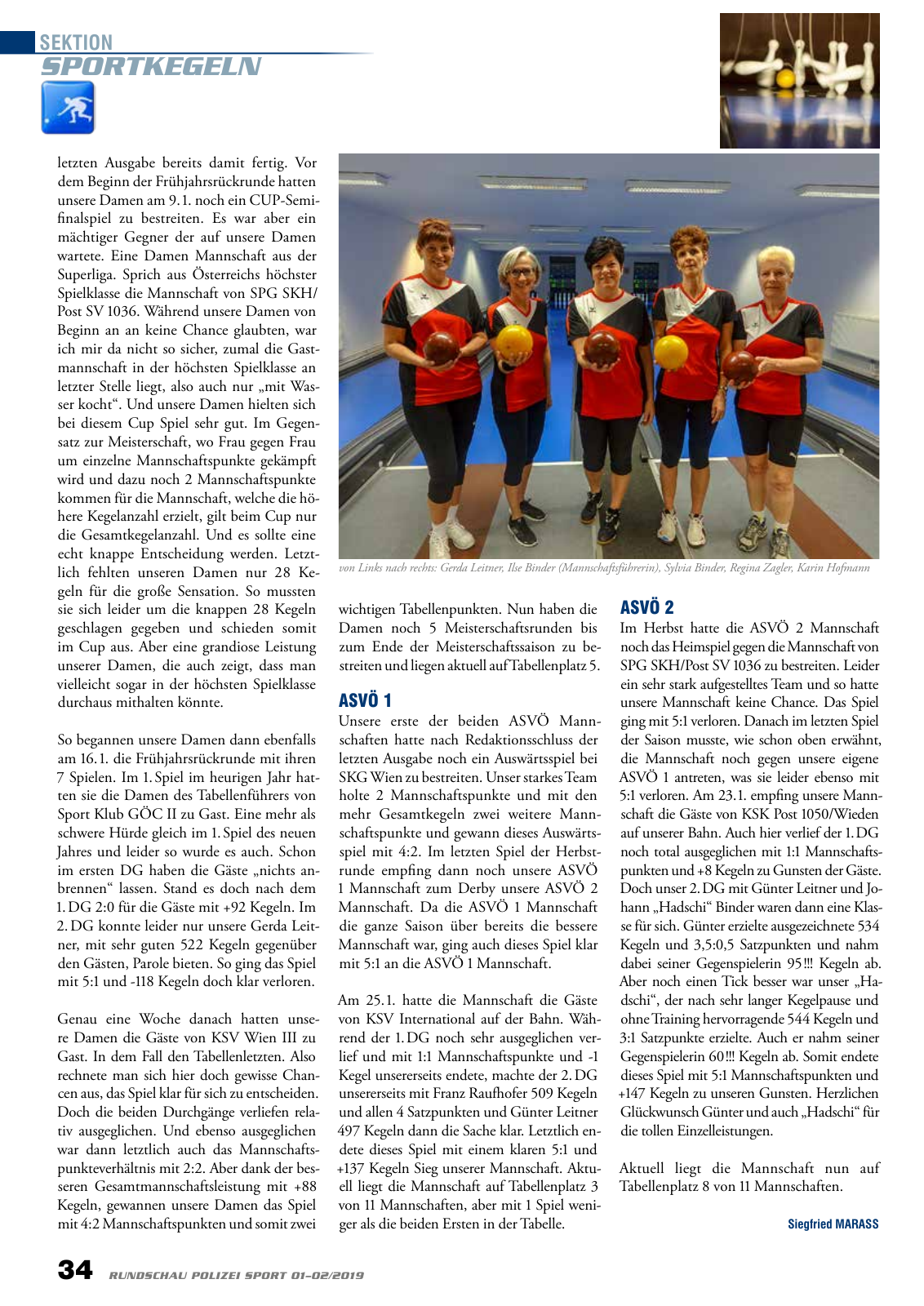 Vorschau Rundschau Polizei Sport 01-02/2019 Seite 34