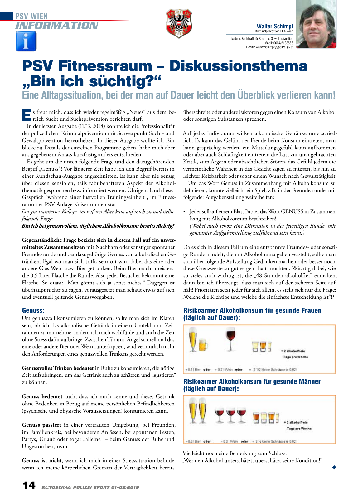Vorschau Rundschau Polizei Sport 01-02/2019 Seite 14