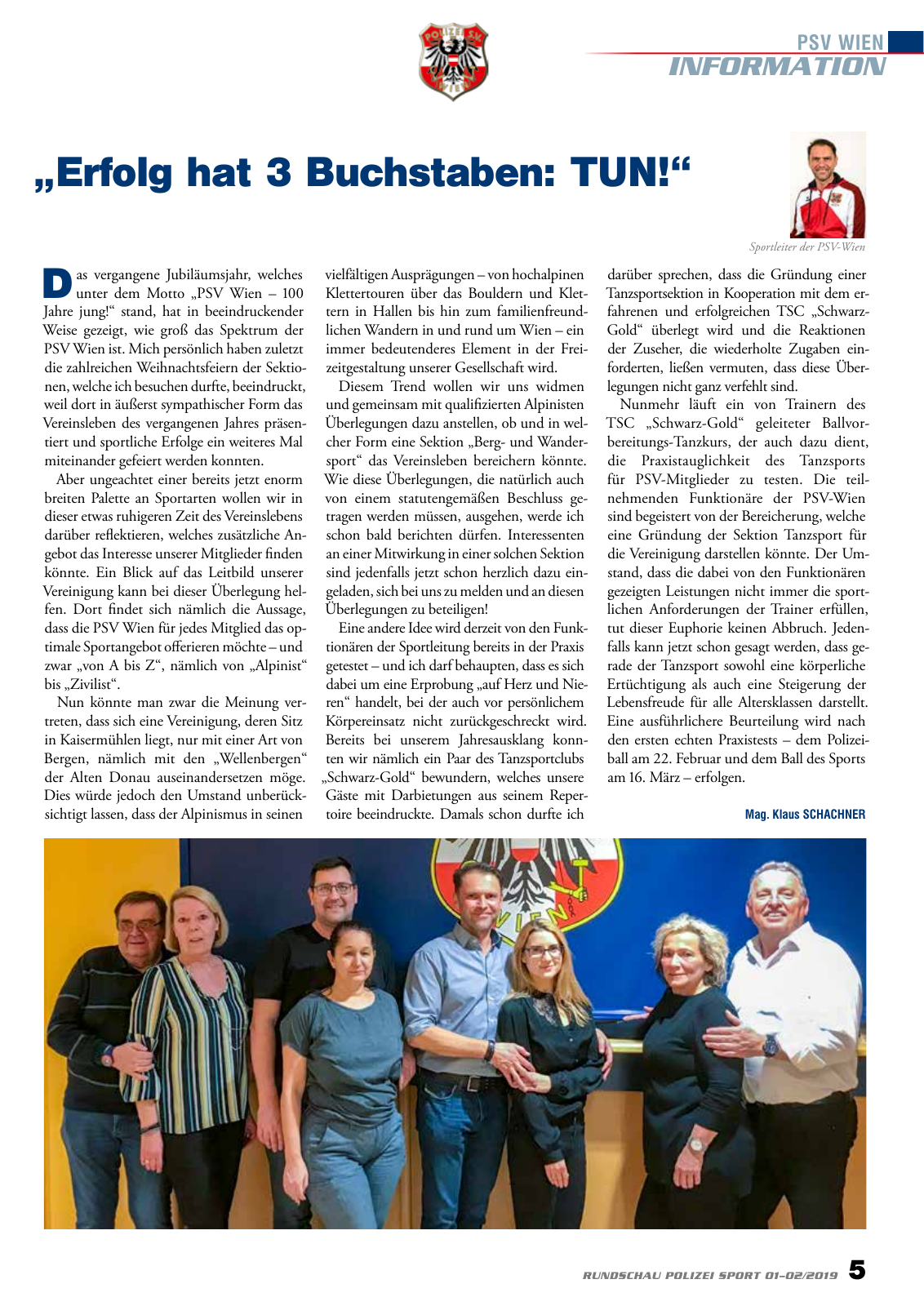 Vorschau Rundschau Polizei Sport 01-02/2019 Seite 5