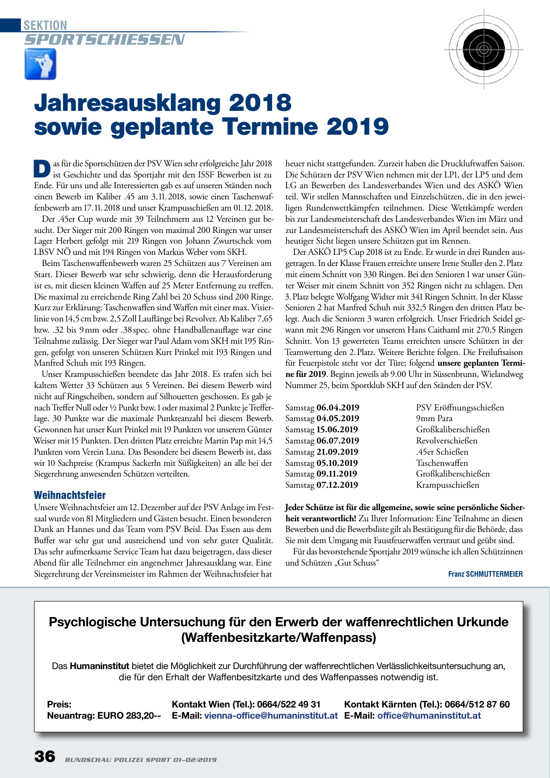 Vorschau Rundschau Polizei Sport 01-02/2019 Seite 36
