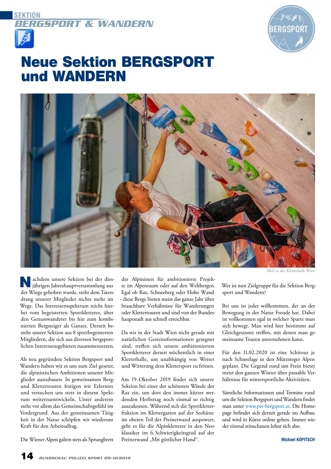 Vorschau Rundschau Polizei Sport 09-10/2019 Seite 14