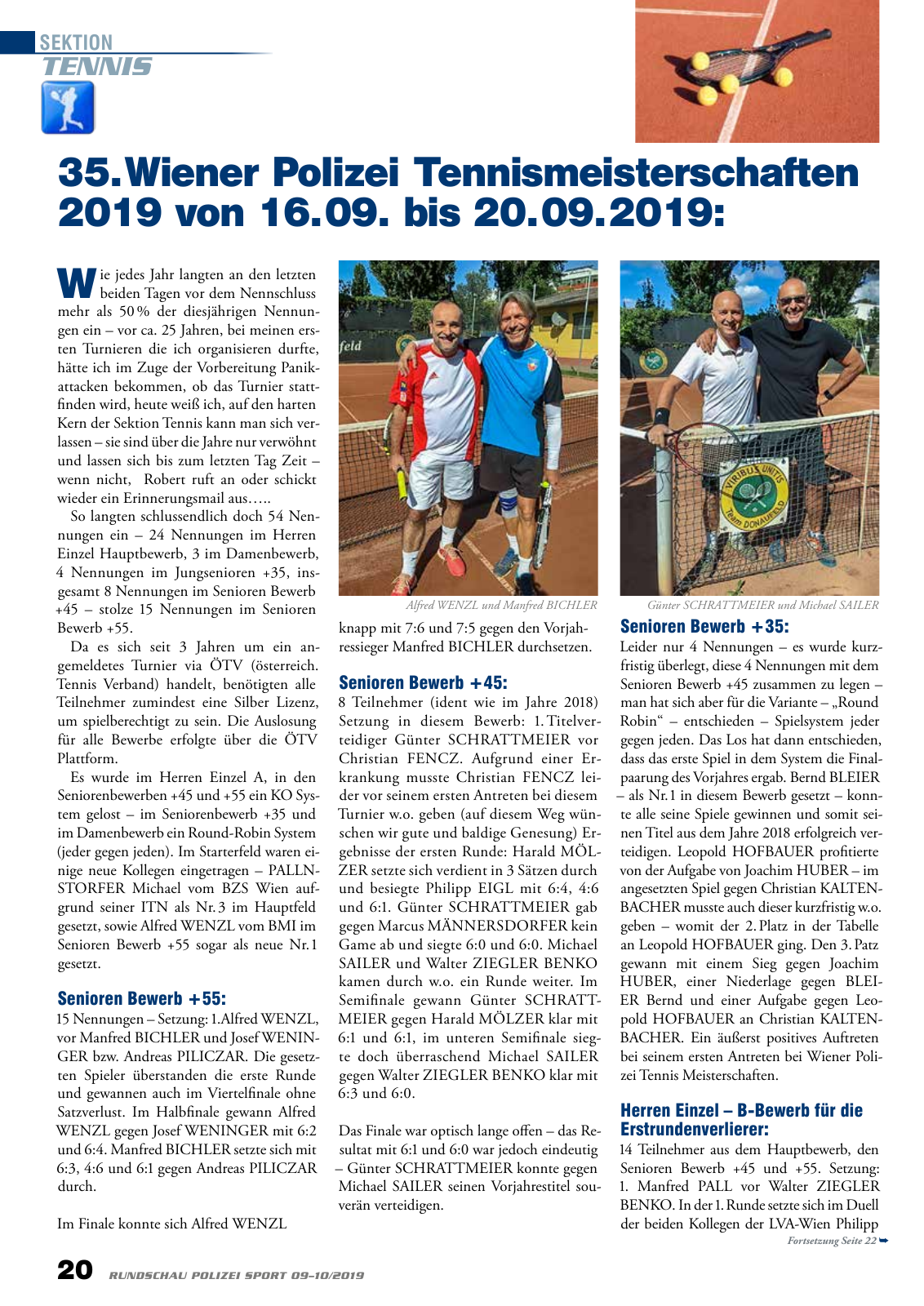 Vorschau Rundschau Polizei Sport 09-10/2019 Seite 20