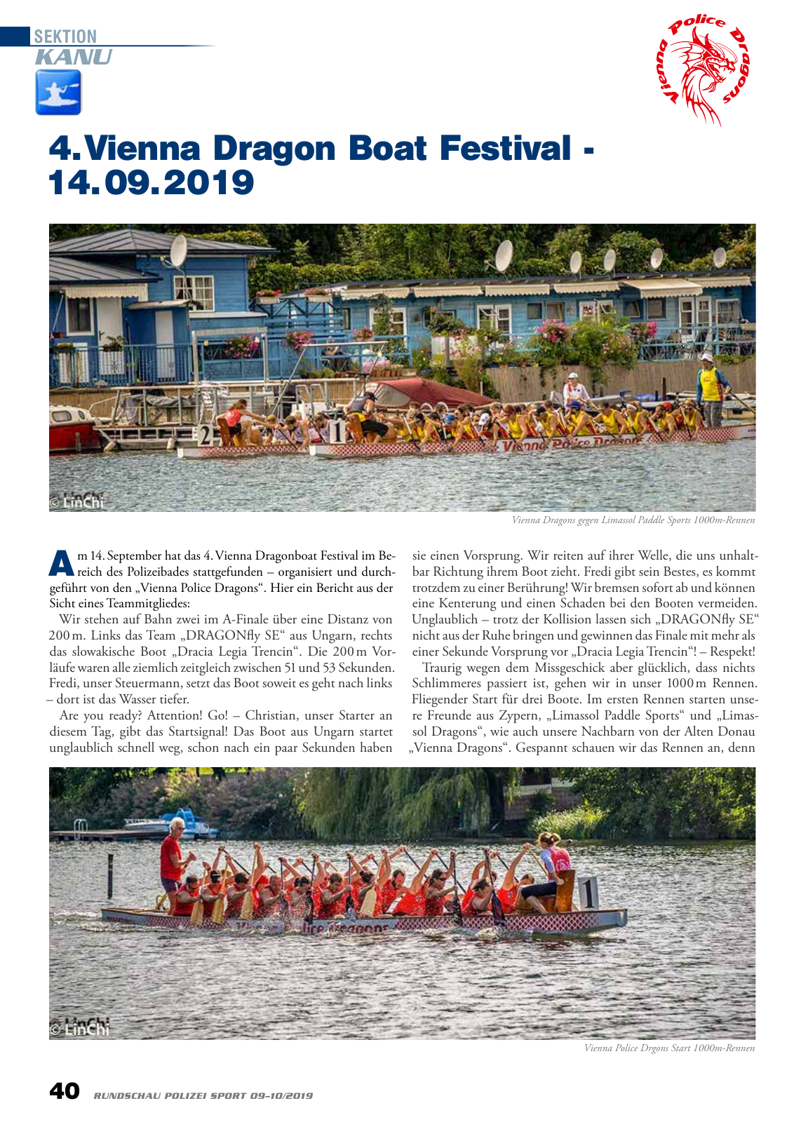 Vorschau Rundschau Polizei Sport 09-10/2019 Seite 40