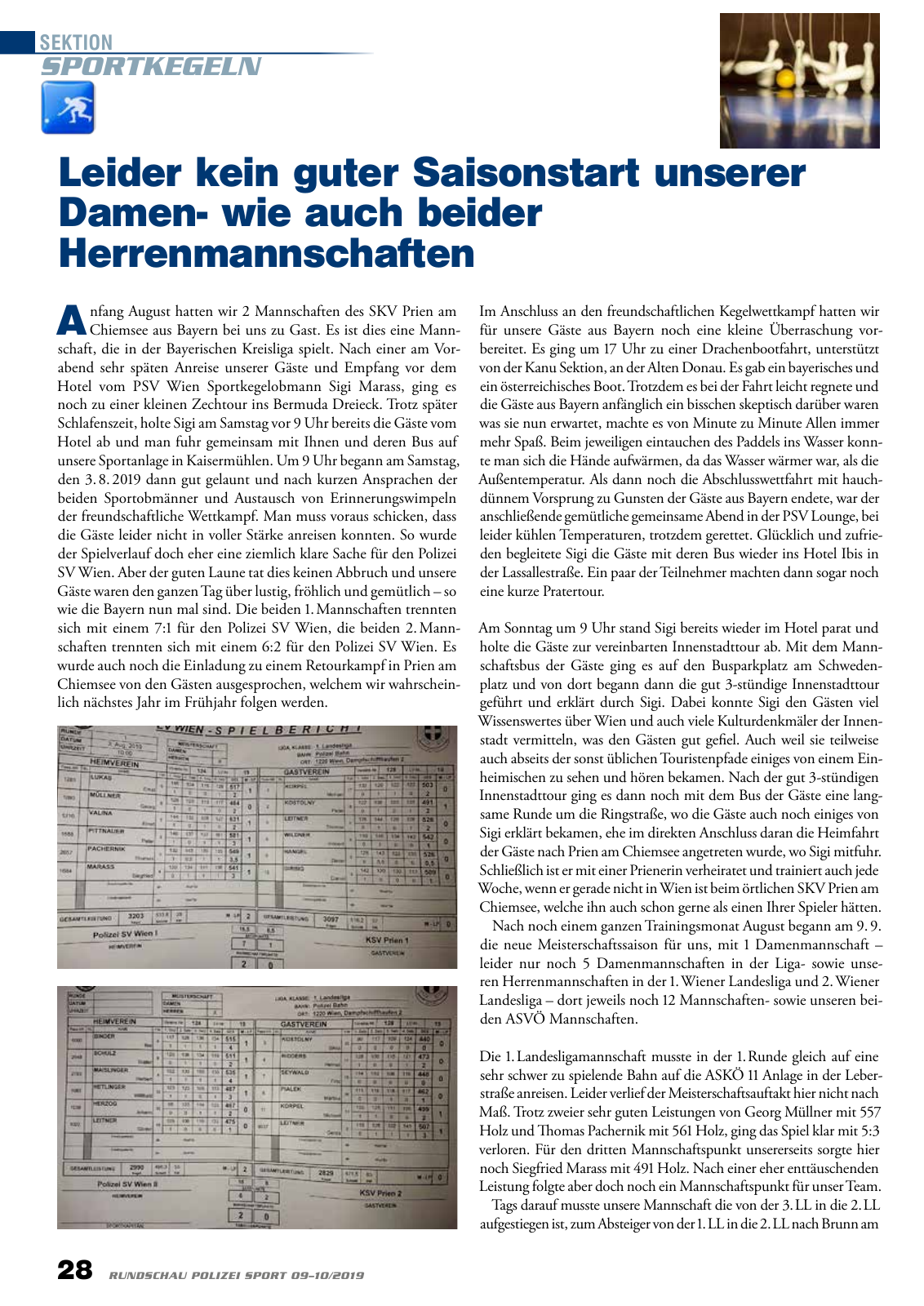 Vorschau Rundschau Polizei Sport 09-10/2019 Seite 28