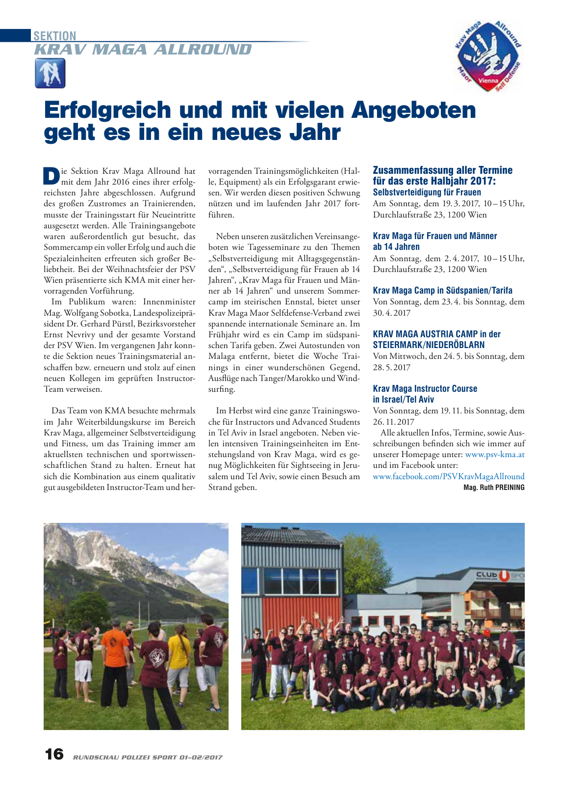 Vorschau Rundschau Polizei Sport 01-02/2017 Seite 16