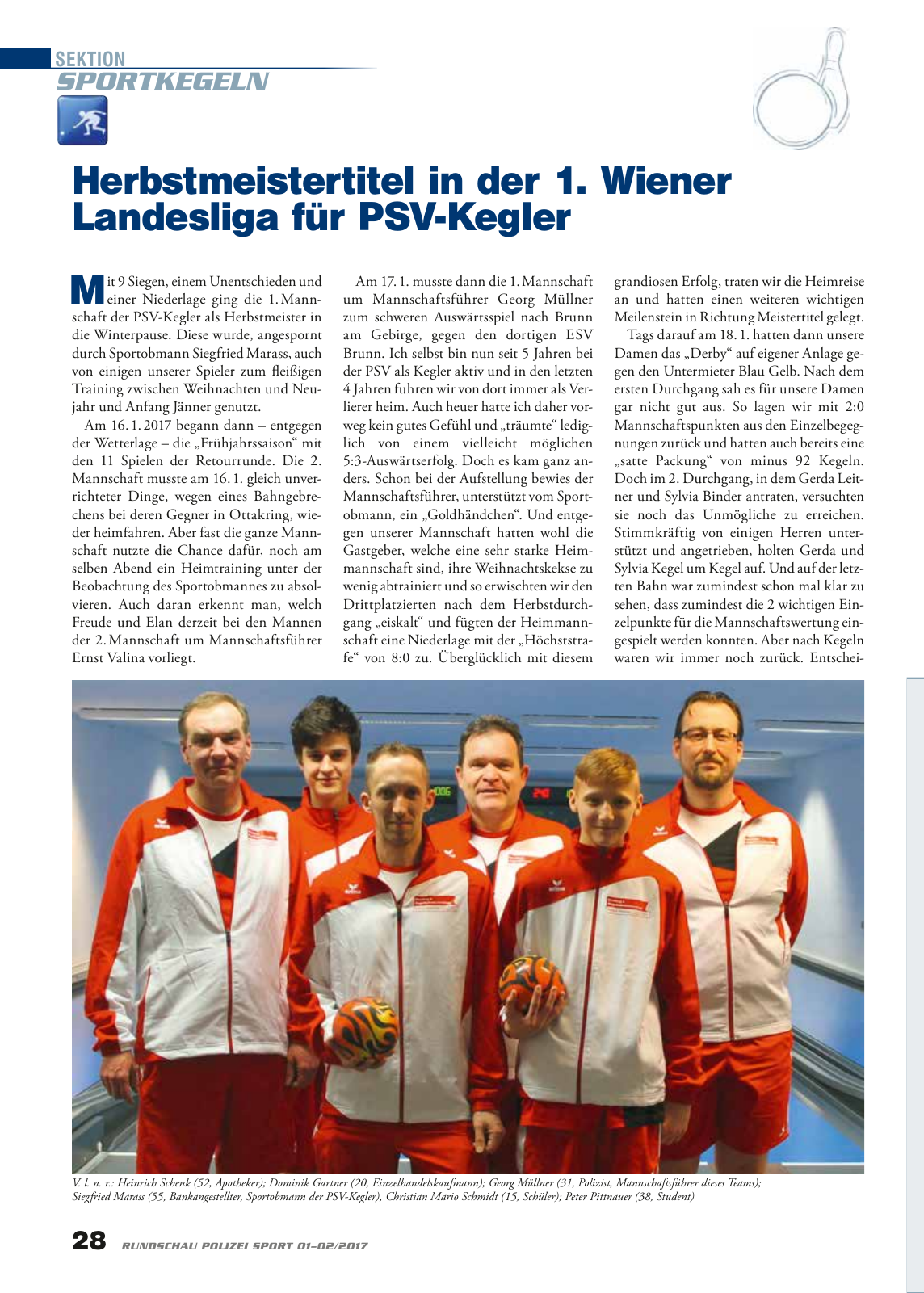 Vorschau Rundschau Polizei Sport 01-02/2017 Seite 28