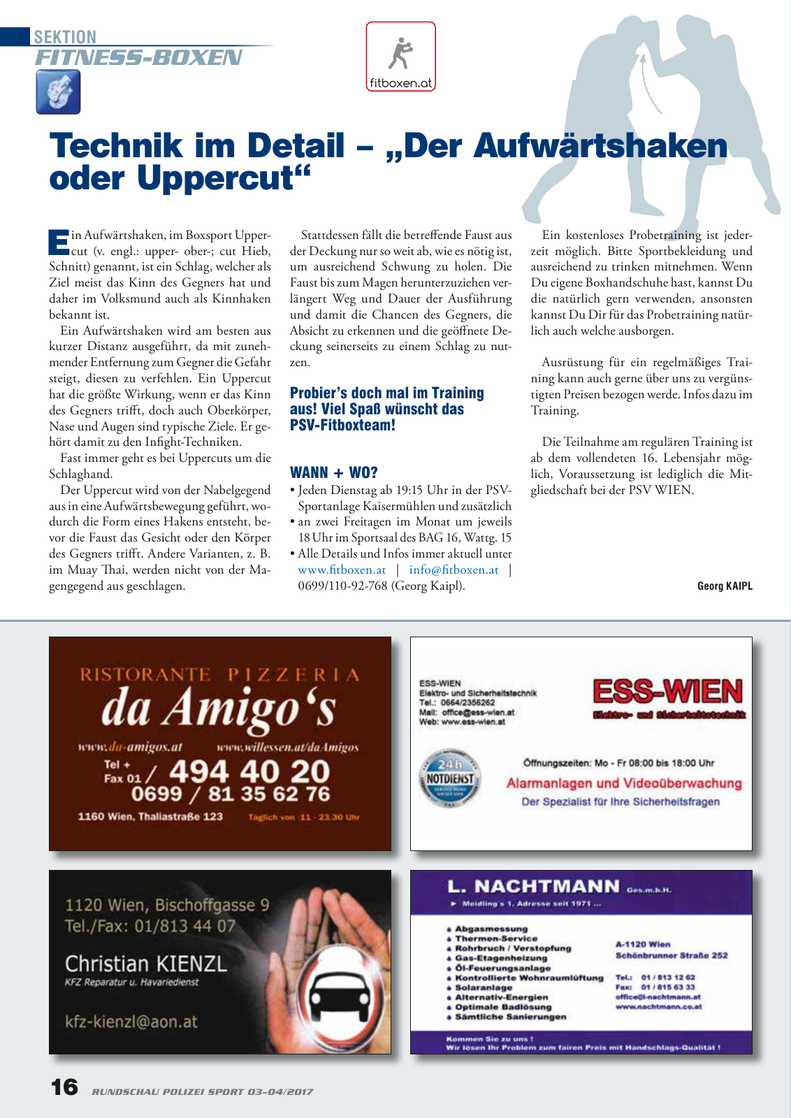 Vorschau Rundschau Polizei Sport 03-04/2017 Seite 16