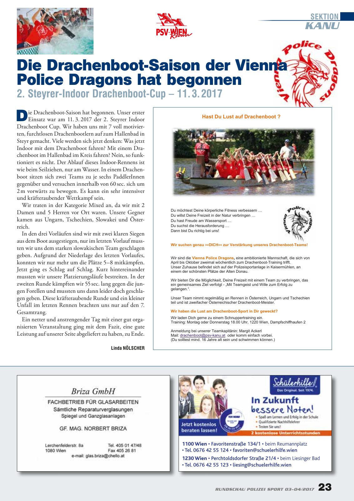 Vorschau Rundschau Polizei Sport 03-04/2017 Seite 23