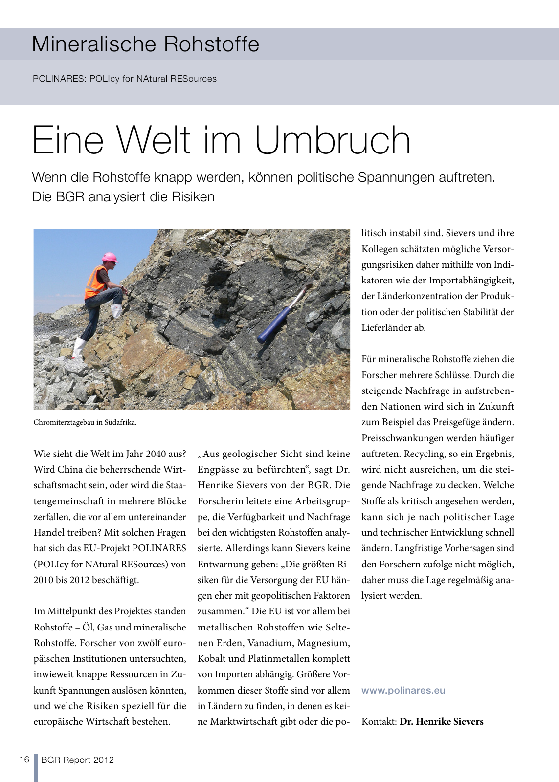 Vorschau BGR Report 2013 Seite 16