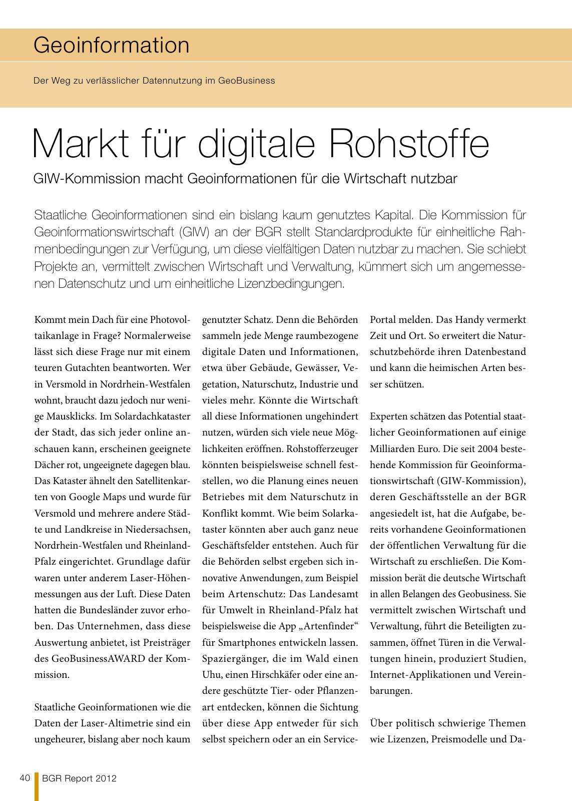 Vorschau BGR Report 2013 Seite 40