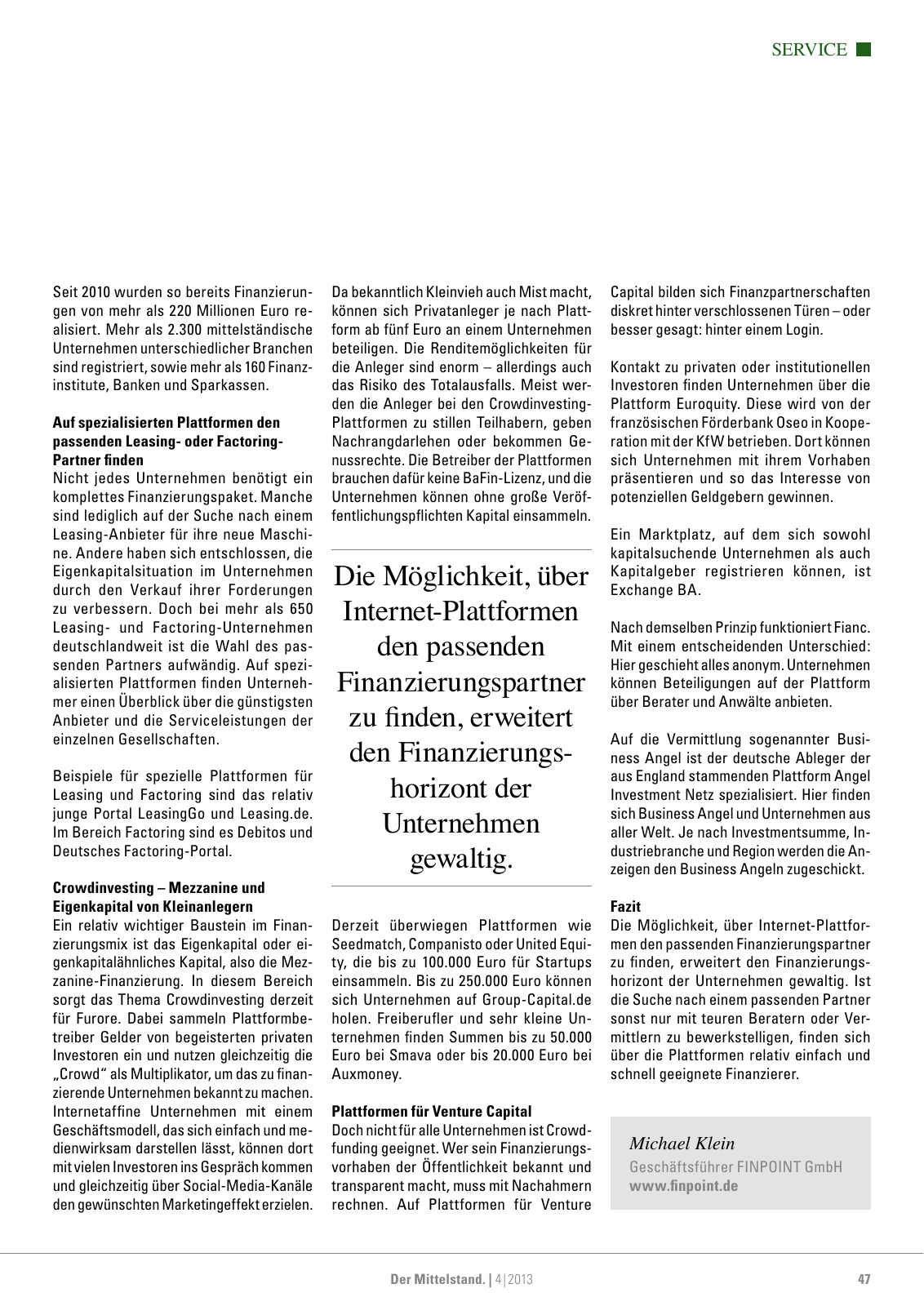 Vorschau Der Mittelstand. 4|2013 Seite 47