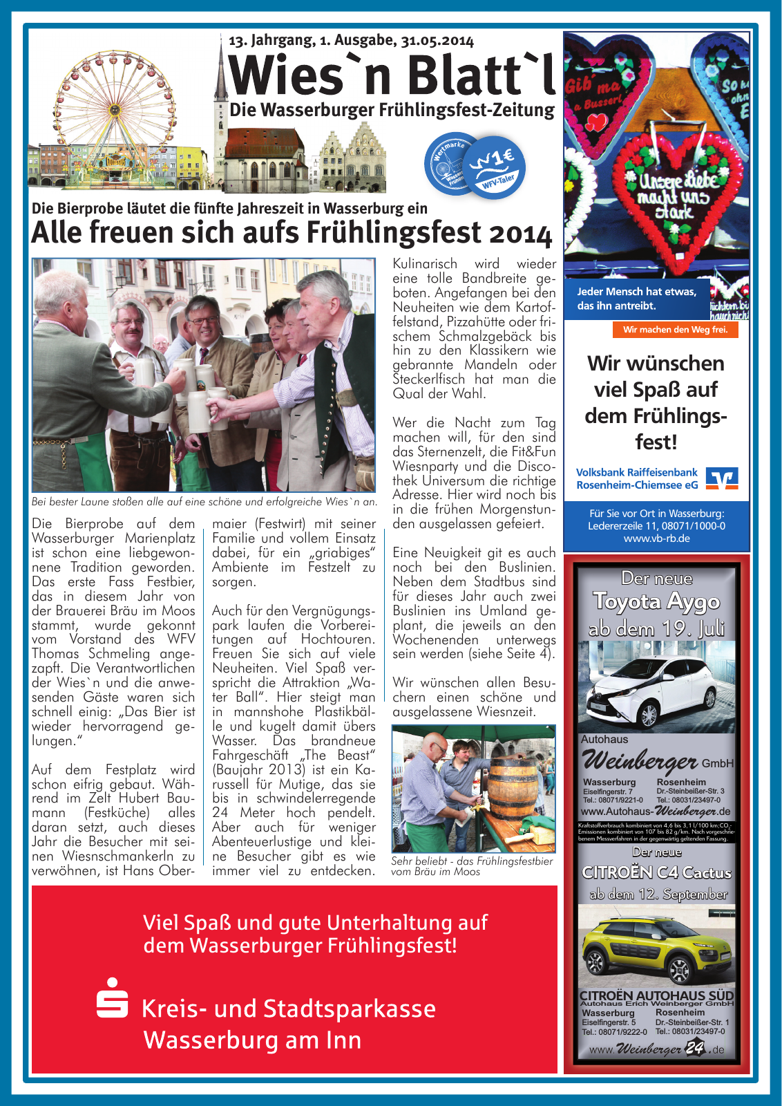 Vorschau Wasserburger Wiesnblattl 2014 Ausgabe 1 Seite 1