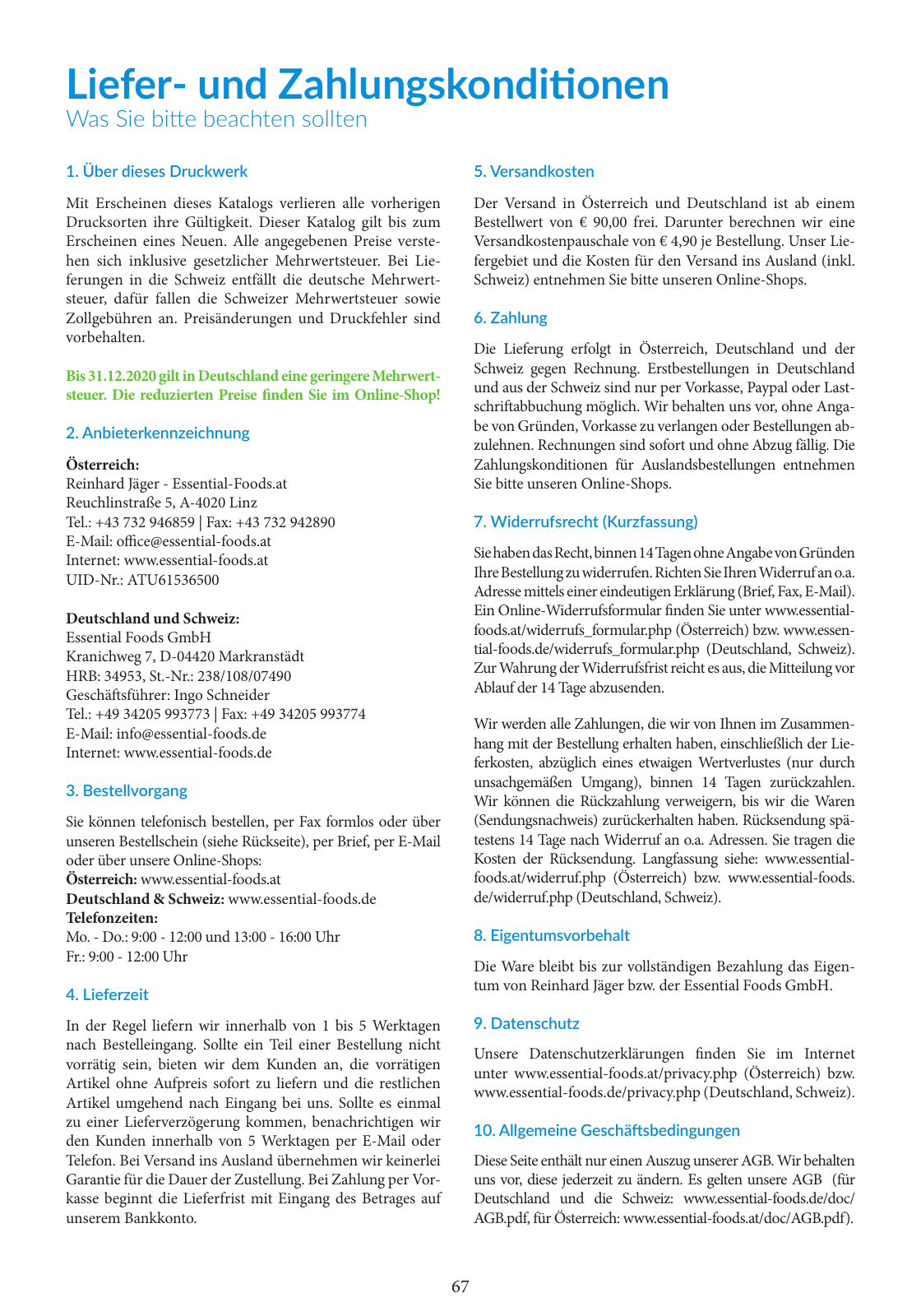 Vorschau Essential Foods PDF-Katalog 2020/2021 Seite 67