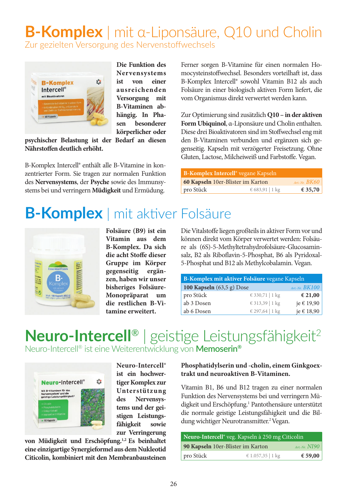 Vorschau Essential Foods Produktkatalog 2023 Seite 26