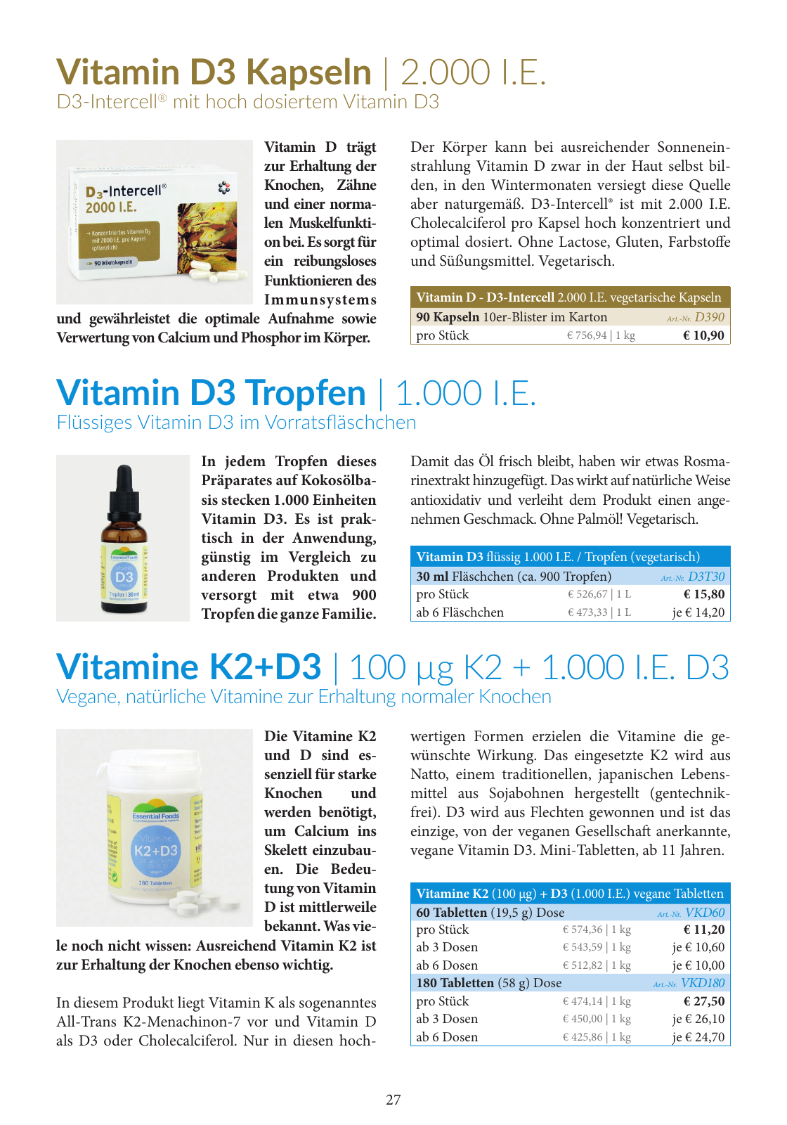 Vorschau Essential Foods Produktkatalog 2023 Seite 27