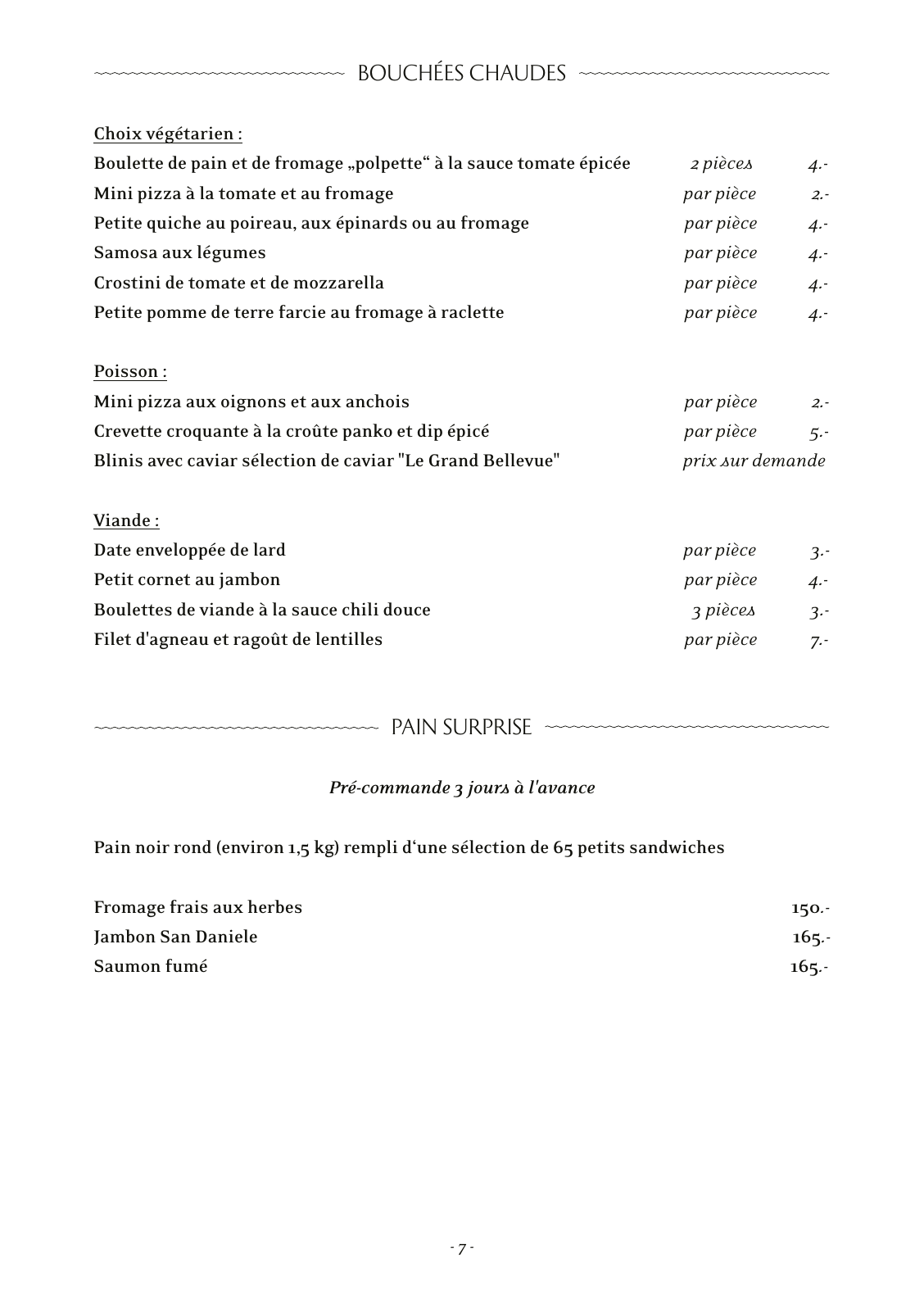 Vorschau Catering Brochure FR Hiver Seite 7