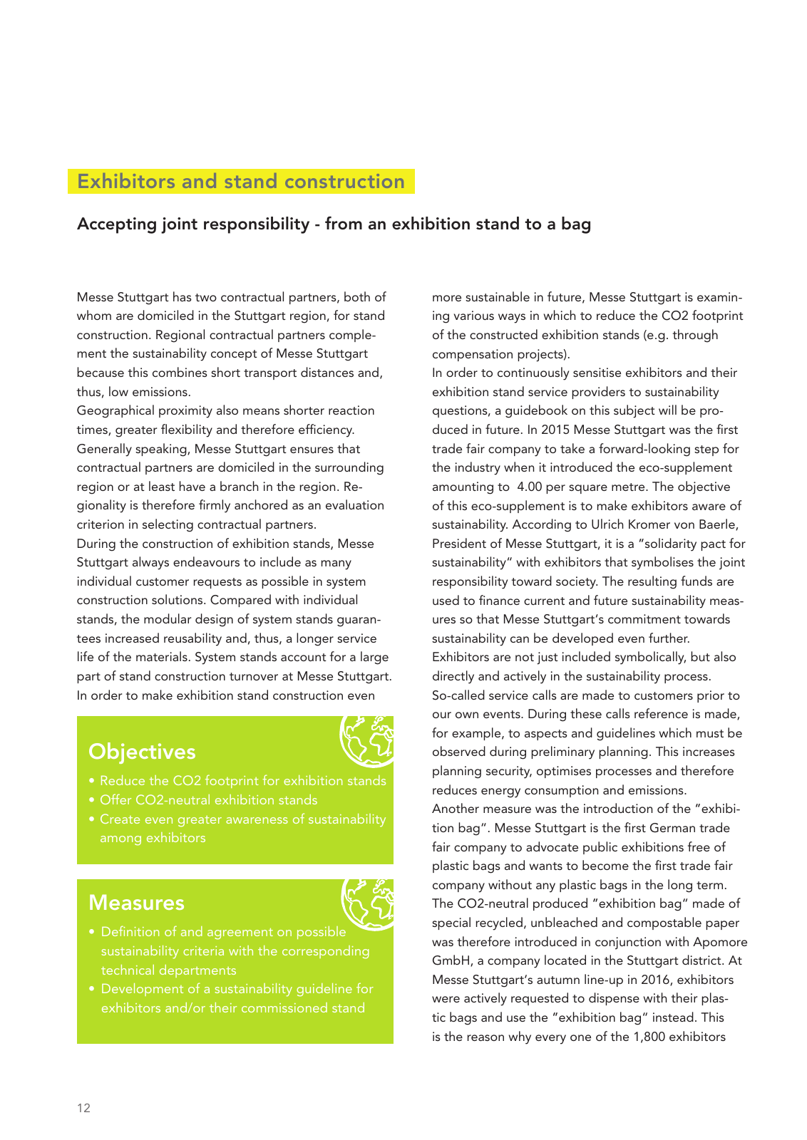 Vorschau Messe Stuttgart Sustainability Report Seite 12