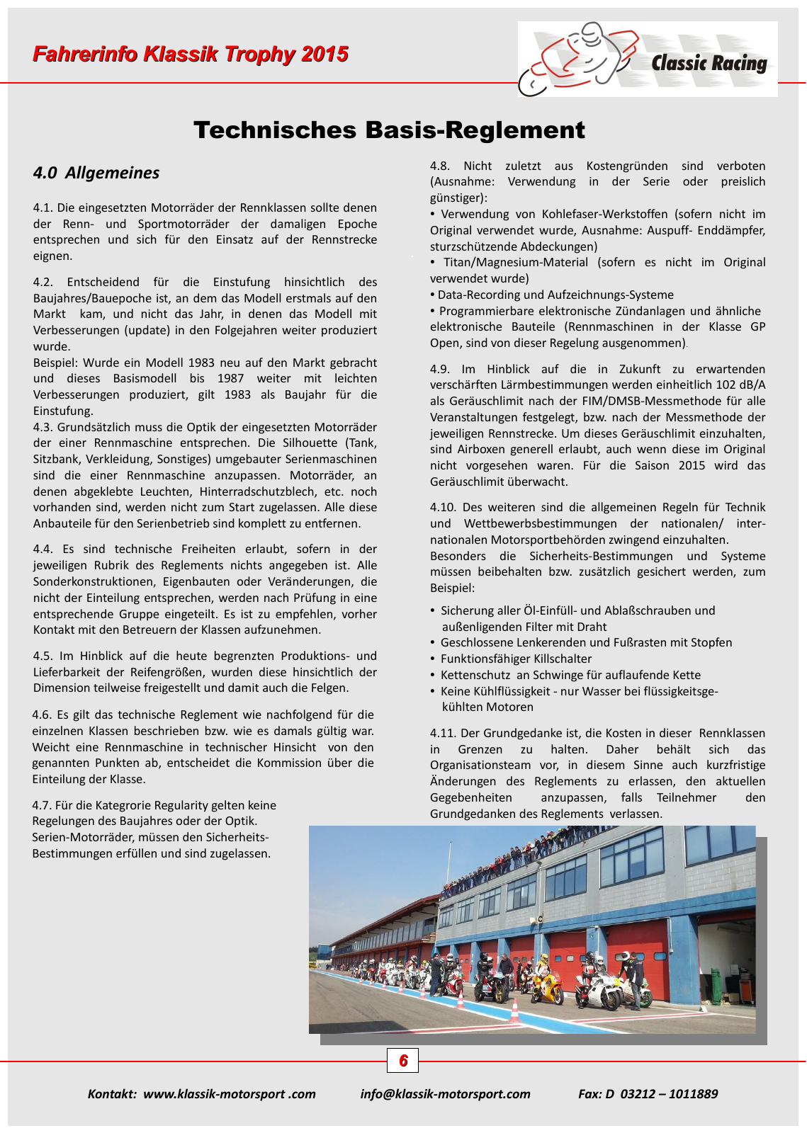 Vorschau Teilnahmeunterlagen Saison 2015 Seite 6