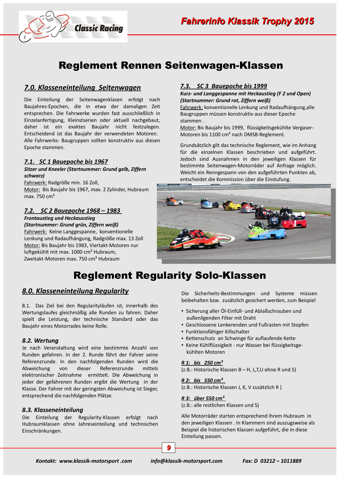 Vorschau Teilnahmeunterlagen Saison 2015 Seite 9