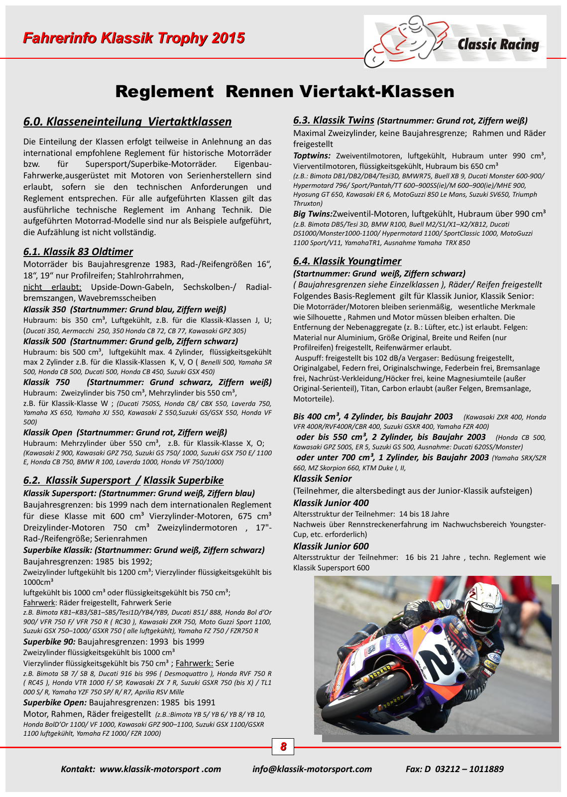 Vorschau Teilnahmeunterlagen Saison 2015 Seite 8