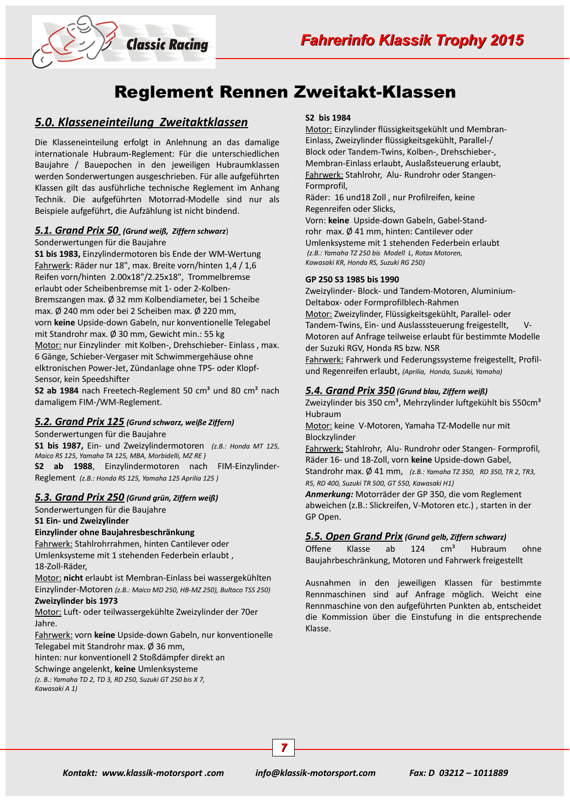 Vorschau Teilnahmeunterlagen Saison 2015 Seite 7