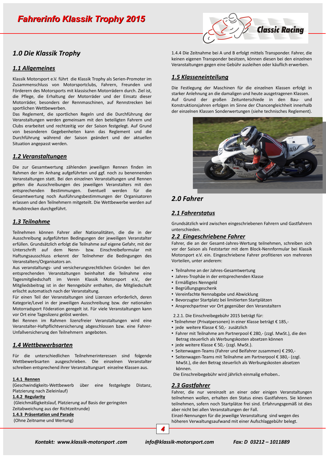 Vorschau Teilnahmeunterlagen Saison 2015 Seite 4