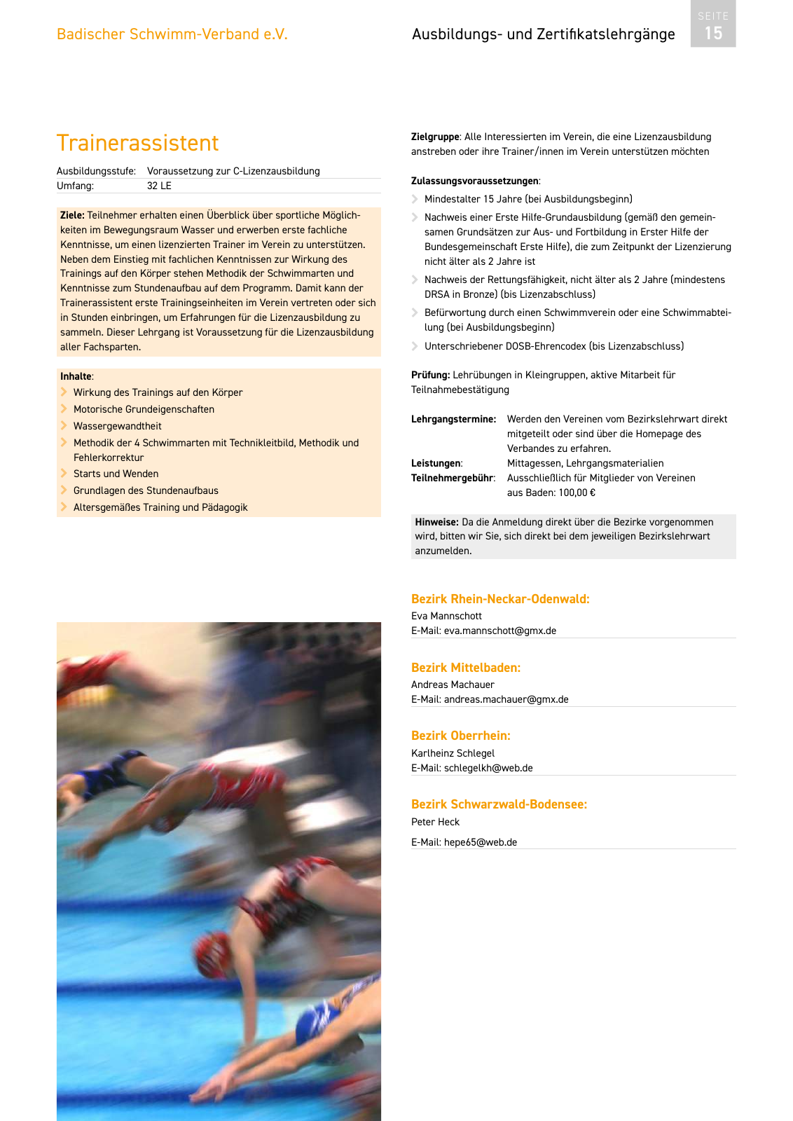 Vorschau Lehrgänge 2020 // Akademie des Schwimmsports Seite 15