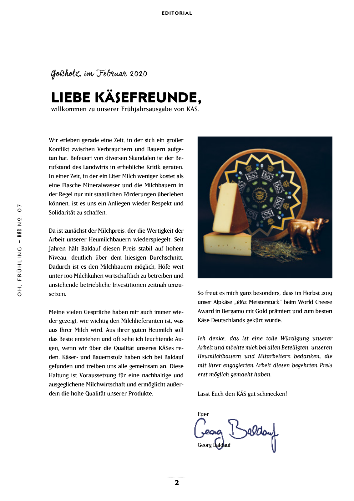 Vorschau Baldauf KäsMagazin No. 7 | Frühling 2020 Seite 2