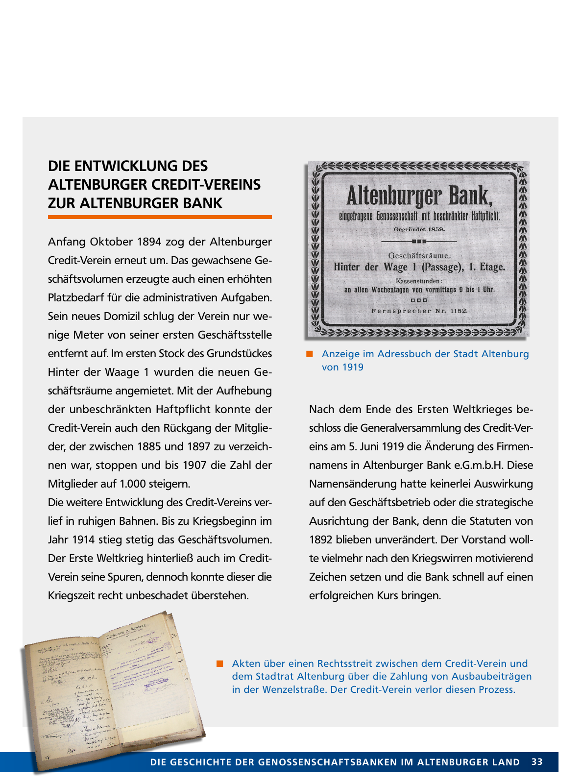 Vorschau Von der Idee, sich selbst zu helfen – 150 Jahre genossenschaftliches Bankwesen im Altenburger Land Seite 33