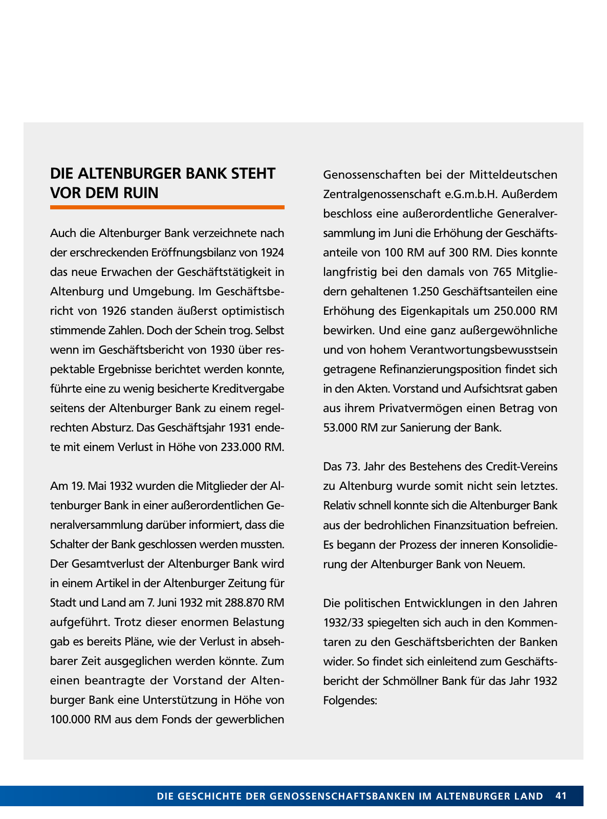 Vorschau Von der Idee, sich selbst zu helfen – 150 Jahre genossenschaftliches Bankwesen im Altenburger Land Seite 41