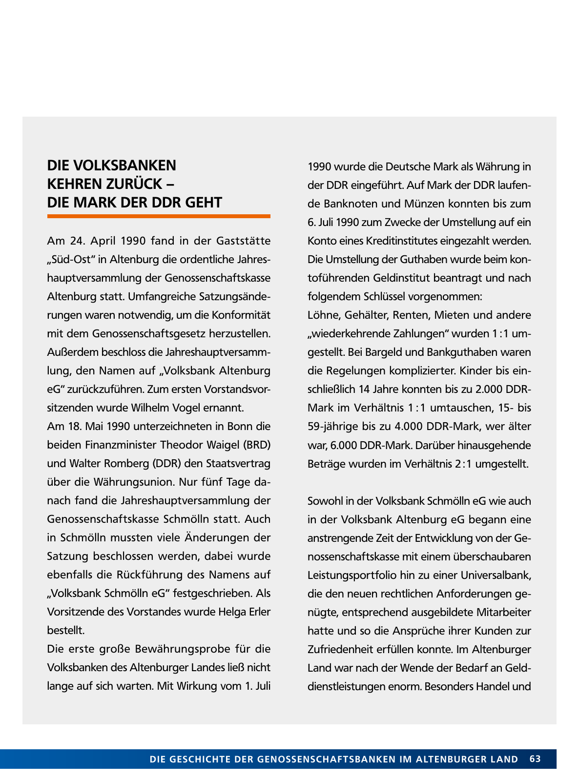 Vorschau Von der Idee, sich selbst zu helfen – 150 Jahre genossenschaftliches Bankwesen im Altenburger Land Seite 63