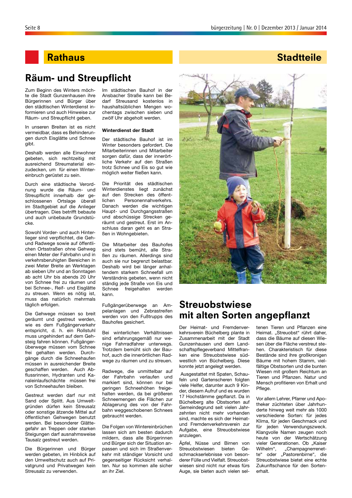 Vorschau bürgerzeitung Nr. 0 Dezember 2013 Januar 2014 Seite 8