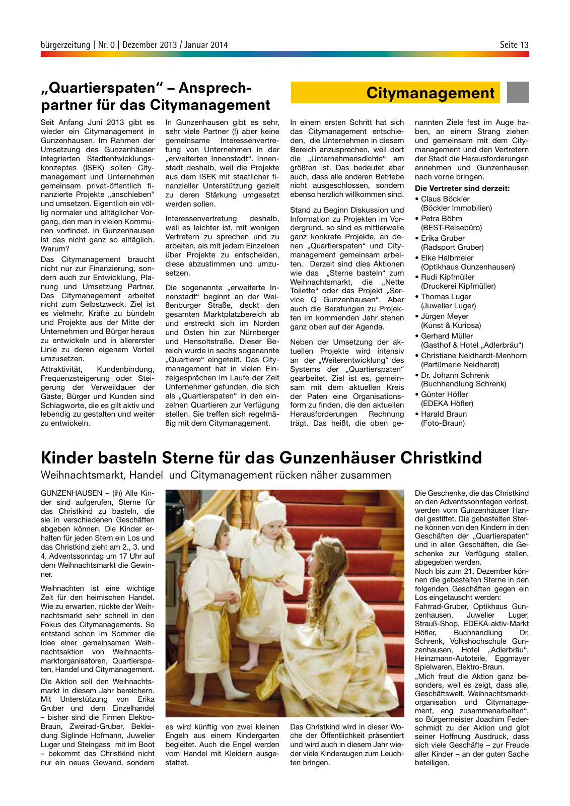 Vorschau bürgerzeitung Nr. 0 Dezember 2013 Januar 2014 Seite 13