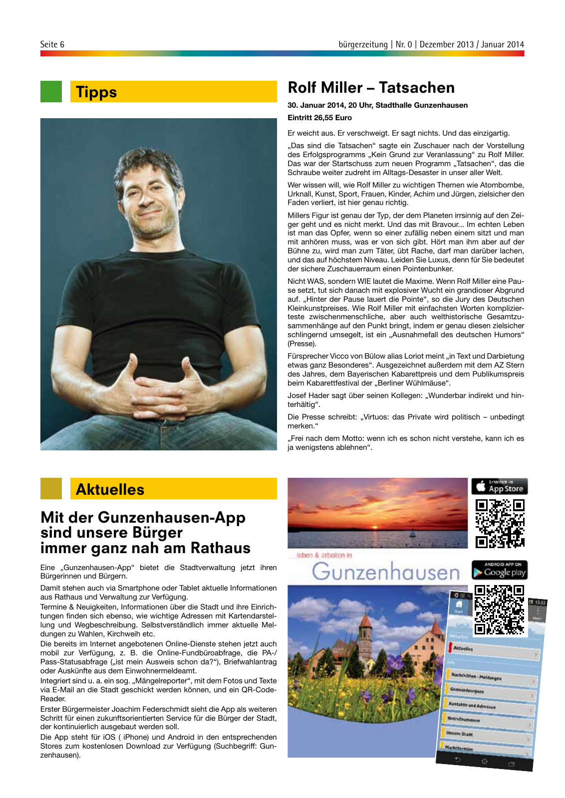 Vorschau bürgerzeitung Nr. 0 Dezember 2013 Januar 2014 Seite 6
