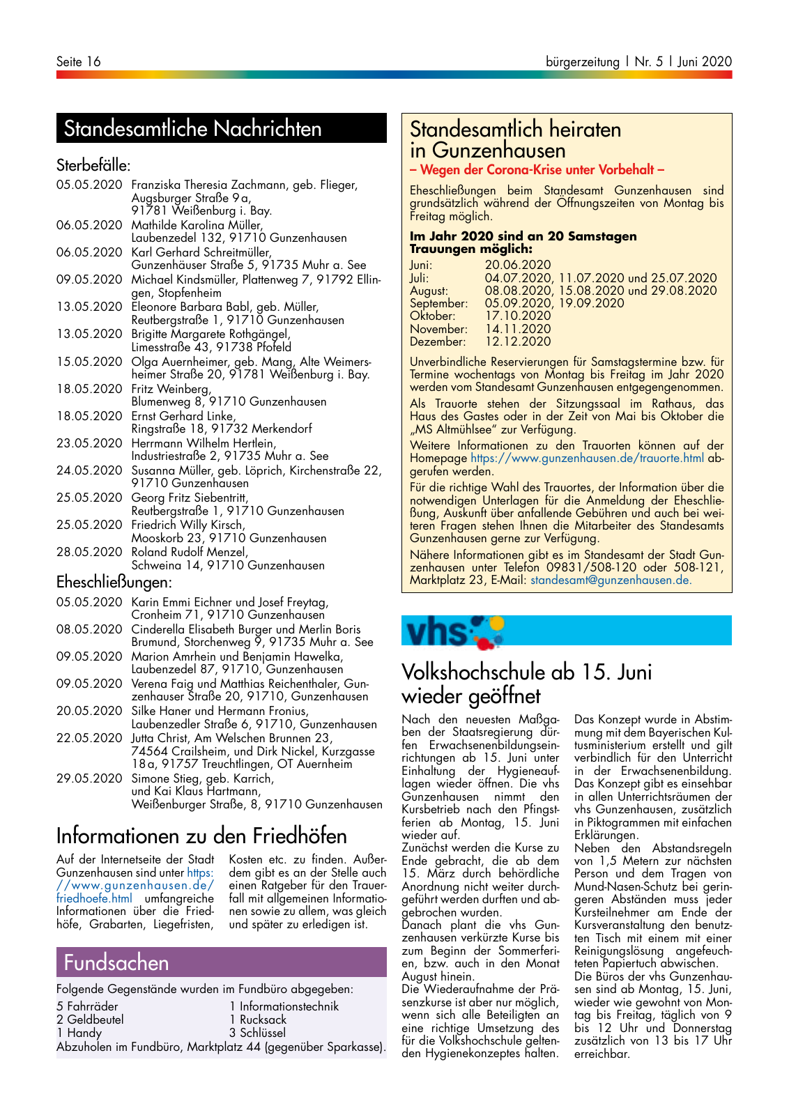 Vorschau buergerzeitung_05_2020 Seite 16
