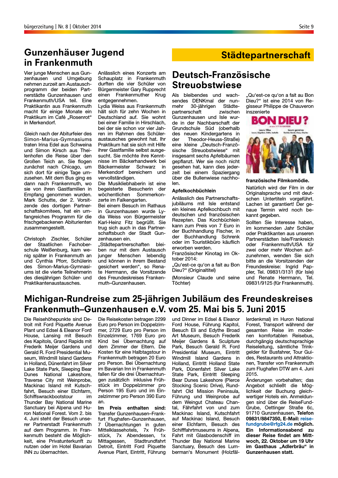 Vorschau Gunzenhäuser Bürgerzeitung Oktober 2014 Seite 9