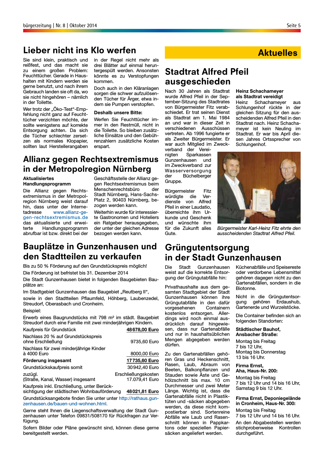 Vorschau Gunzenhäuser Bürgerzeitung Oktober 2014 Seite 5