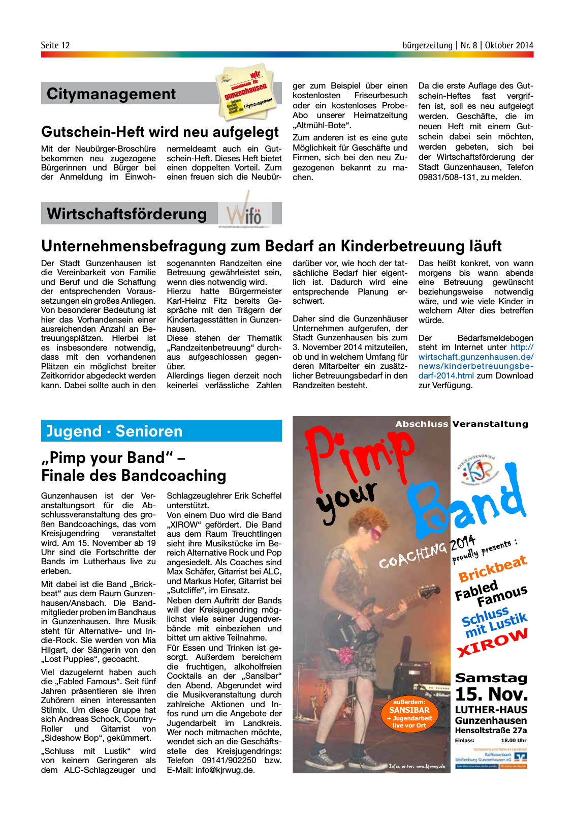 Vorschau Gunzenhäuser Bürgerzeitung Oktober 2014 Seite 12