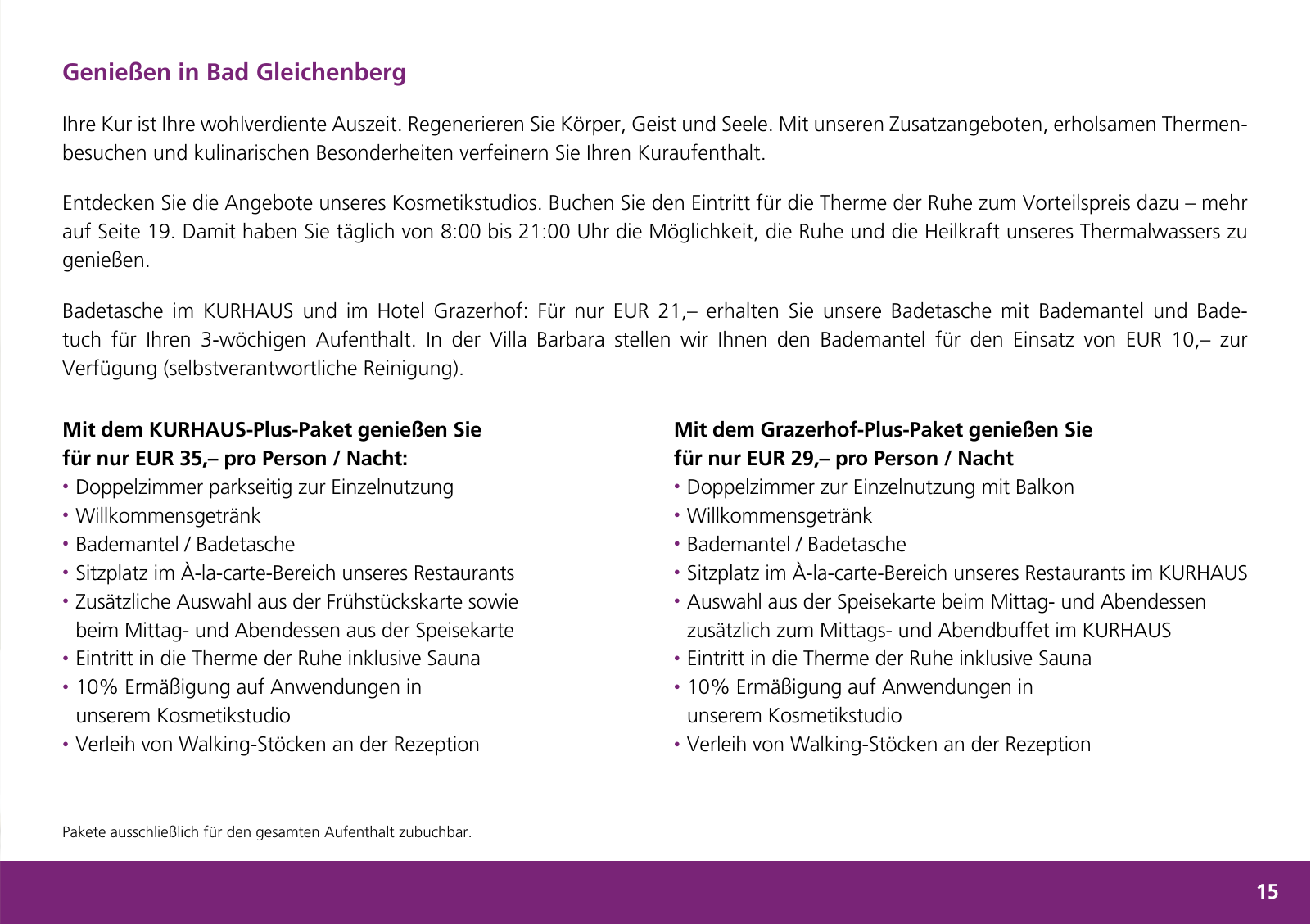 Vorschau Infobroschüre für den Kurgast Seite 15
