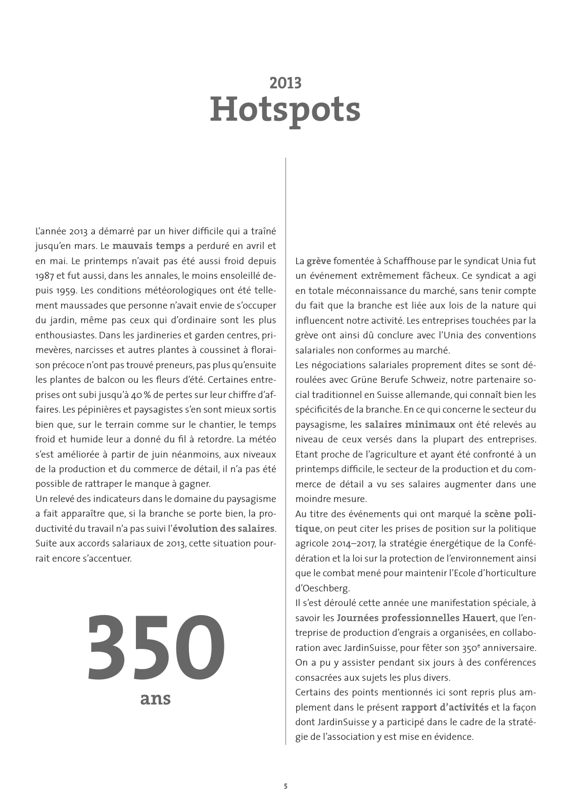 Vorschau JardinSuisse Rapport d'acitvités Seite 5