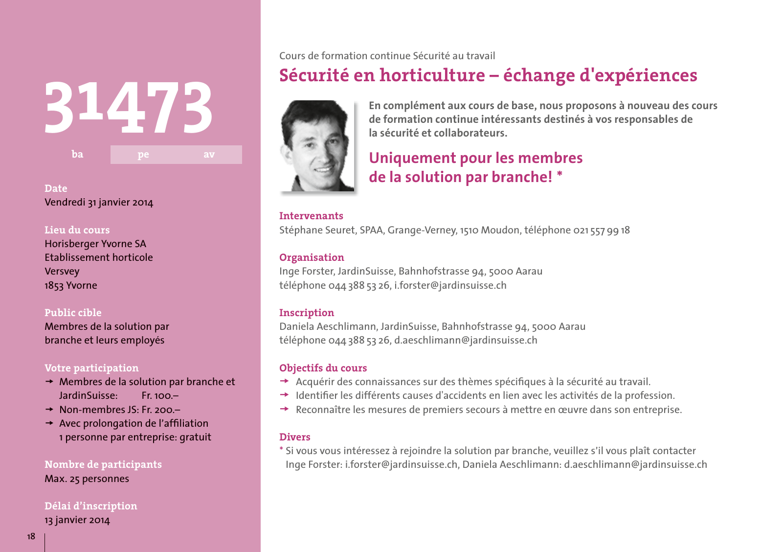 Vorschau JardinSuisse formation continue 2014 Seite 18